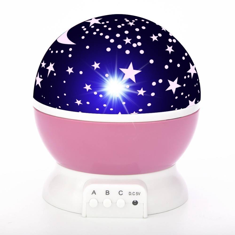 LED Starry Sky Rotating Night Light Electronics Color : Blue |Purple |Pink  