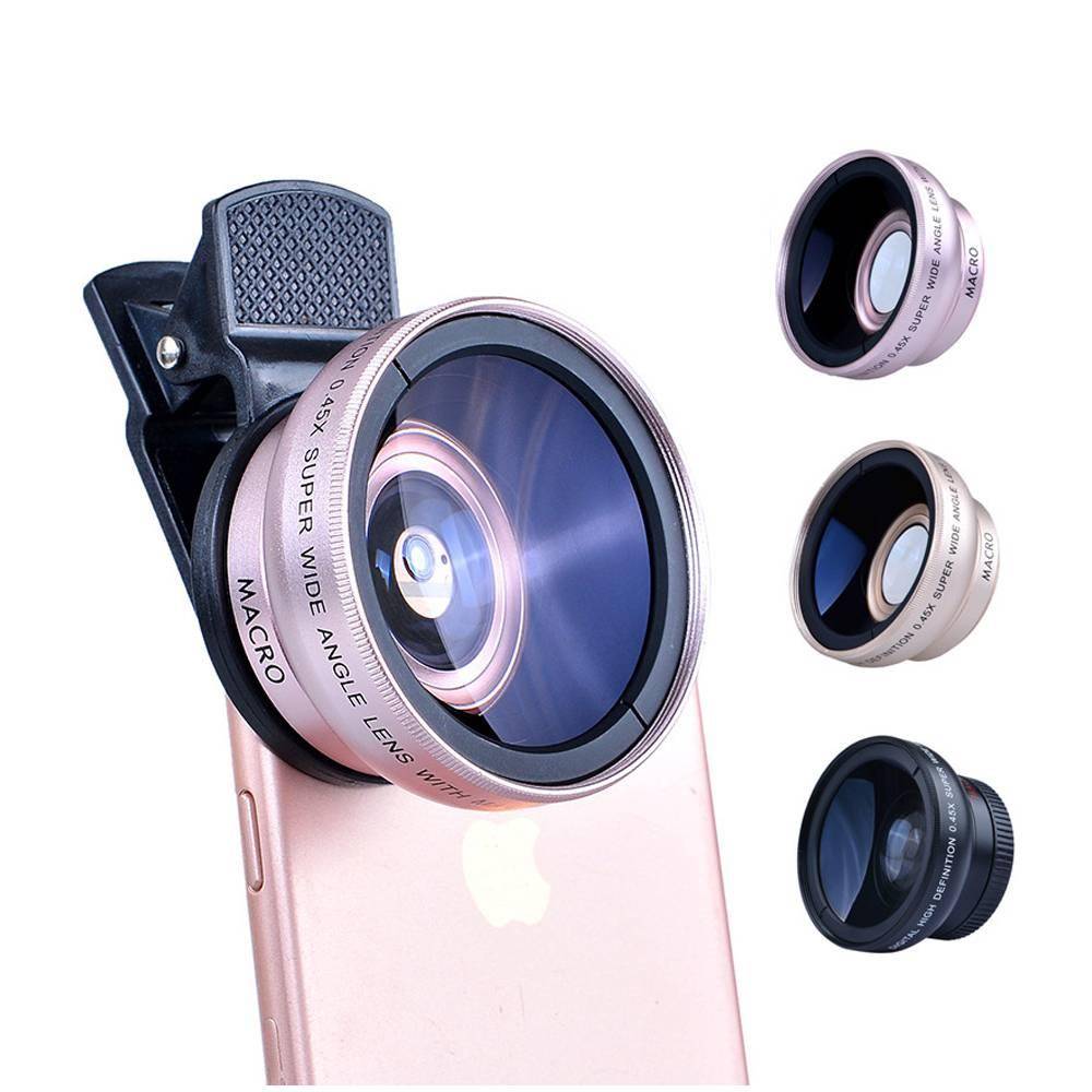 Professional 0.45X Wide Angle 12.5X Macro HD Camera Phone Lenses Phone Accessories Ships From : China|Russian Federation 
