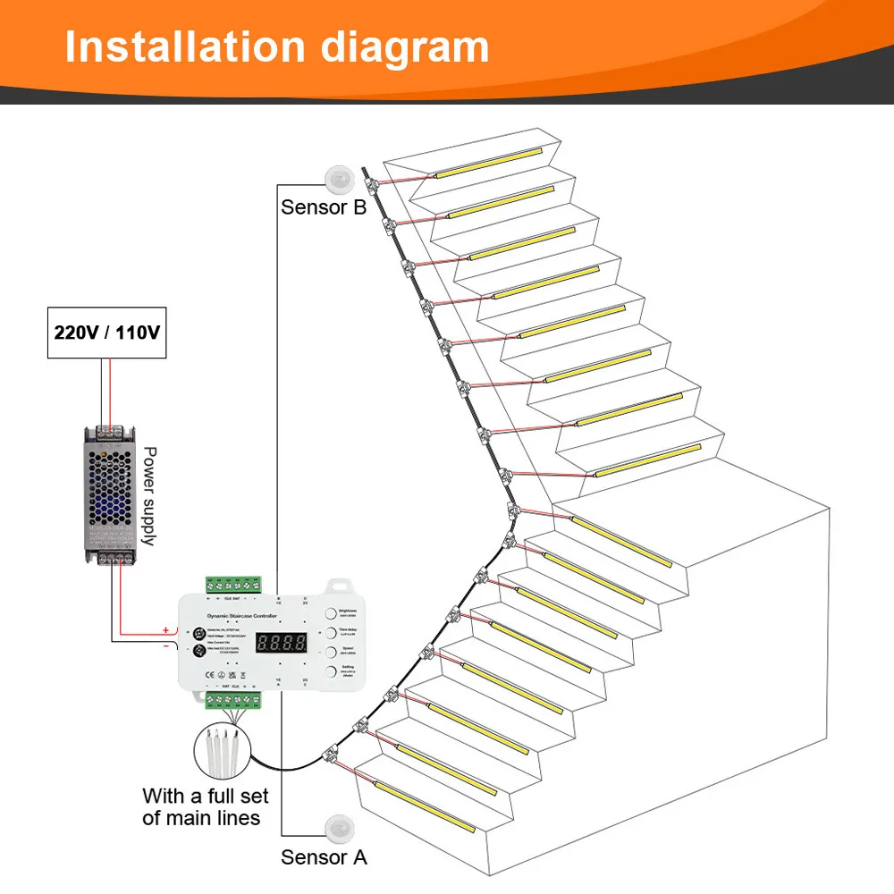 Stair Light Strip Motion Sensor Switch Easy Installation No Need Wiring DC 12V 24V LED Strip House Step Stairs Lighting Consumer Electronics Color : STEP-09 3000K Kit 16|STEP-09 4000K Kit 16|STEP-09 6000K Kit 16|STEP-09 3000K Kit 20|STEP-09 4000K Kit 20|STEP-09 6000K Kit 20|STEP-05 3000K Kit 16|STEP-05 4000K Kit 16|STEP-05 6000K Kit 16|STEP-05 3000K Kit 20|STEP-05 4000K Kit 20|STEP-05 6000K Kit 20|STEP-05 16 Steps|STEP-05 20 Steps|STEP-09 16 Steps|STEP-09 20 Steps 