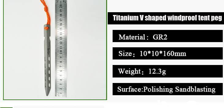 Titanium Windproof V Shape Tent Spike Travel & Outdoors Package : 10 pcs|6 pcs 